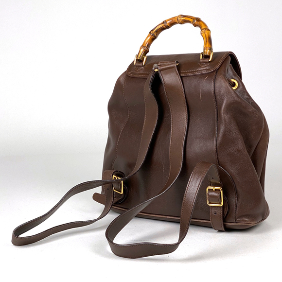 Gucci Bamboo Backpack/Daypack, Old 003580016, Brown Leather Backpack for Women - Picture 2 of 10